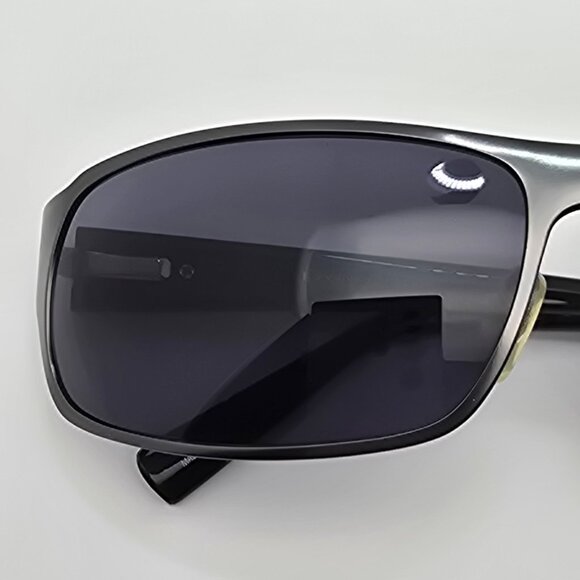 Banana Republic Brian Satin Gunmetal Frame Dark Grey Lens Sunglasses w Case 61mm - Picture 15 of 16